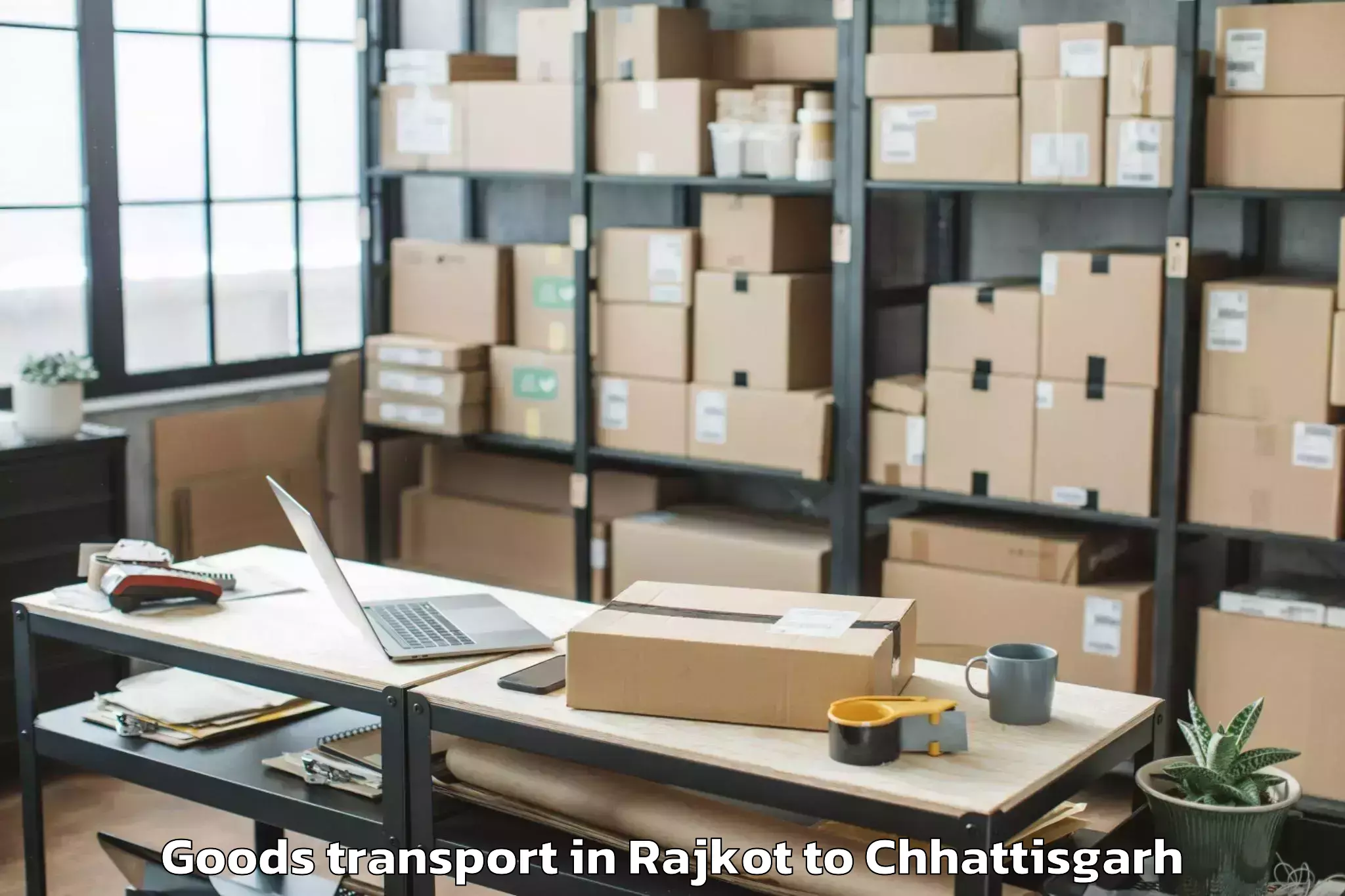 Top Rajkot to Dharamjaigarh Goods Transport Available